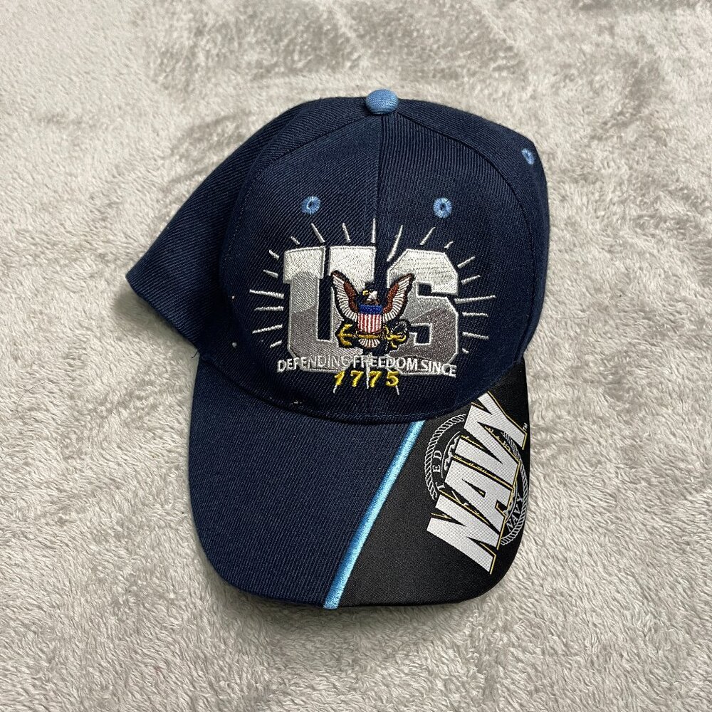CSI‎ US Navy Baseball Hat Mens OSFM Navy Blue Defending Freedom Since 1775 Cap